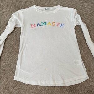 White 'Namaste' Long Sleeve Tee